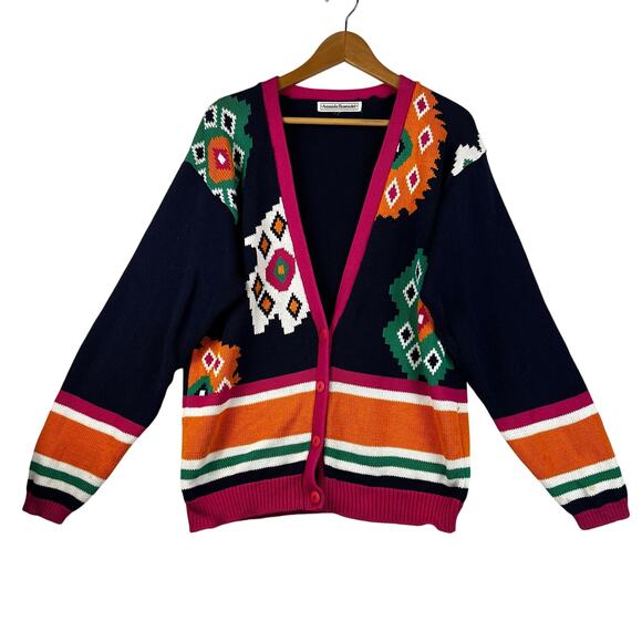 Amanda Braendel Vintage Cardigan Women’s SZ LG Southwestern Cotton Oversized - Picture 1 of 7